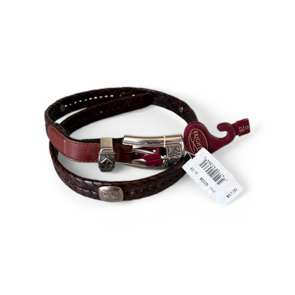 Brighton Braided Leather Belt Size 28 NWT - Picture 2 of 7